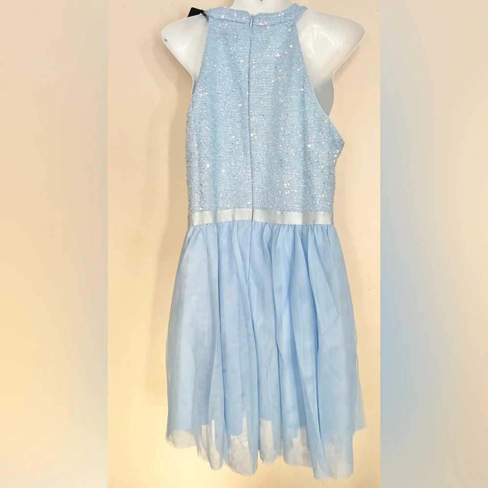 Sz XL Dressystar Women's Short Halter Cocktail Party Dress Lace Tulle Prom Gown - Picture 4 of 11